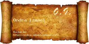 Ondra Izmael névjegykártya